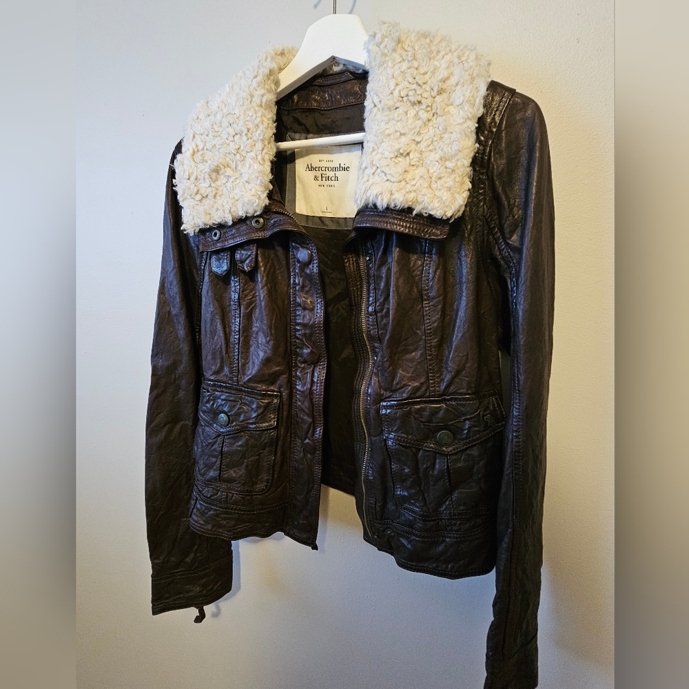 Abercrombie & Fitch Ladies Leather Jacket Sz XL